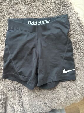 Nike Black Women's Pro Shorts with White Swoosh